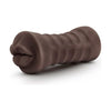 Blush Novelties Hot Chocolate Renee Brown Vibrating Mouth Stroker - Model RHCVMS-001 - Male Masturbation Toy for Mind-Blowing Oral Pleasure - Deep Brown - Adult Naughty Store