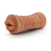 Blush Novelties M For Men Isabella Mocha Tan Vibrating Mouth Stroker - Model IMVT-001 - Male Masturbator for Oral Pleasure - Realistic Textures - TPE Material