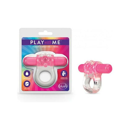 Blush Novelties Play With Me Teaser Vibrating C-Ring Pink - Enhance Pleasure and Extend Playtime for Men and Women