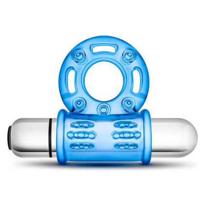 Blush Stay Hard 10 Function Bull Ring Blue Vibrating - A Versatile Pleasure Enhancer for Long-lasting Intimacy - Adult Naughty Store