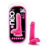 Blush Novelties Neo Elite 6in Silicone Dual Density Cock with Balls - Model NE-6DDC-NP - Realistic Dildo for Enhanced Pleasure - Neon Pink - Adult Naughty Store