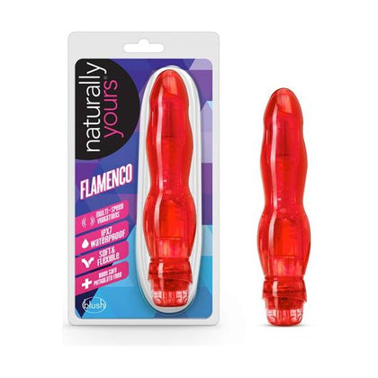 Blush Novelties Naturally Yours Flamenco Red TPE Multi-Speed Vibrator - Model NM-001, Female, Clitoral and G-Spot Stimulation, Captivating Crimson