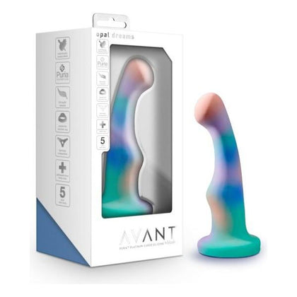 Avant Opal Dreams Aqua Silicone G-Spot/P-Spot Dildo - Model BN88370 - Unisex Pleasure - Blue - Adult Naughty Store