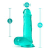 Blush Novelties B Yours Plus Rock N Roll Teal Dildo - Model BYP-RR-Teal - Unisex Pleasure Toy for Intense Stimulation and Sensual Adventures