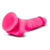 Blush Novelties Neo 7.5 Inches Dual Density Cock with Balls - Model N7DPNK - Realistic Dildo for Sensational Pleasure - Neon Pink - Adult Naughty Store