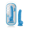 Blush Novelties Neo 7.5 inches Dual Density Cock with Balls - Model NBD-75DB - Realistic Dildo for Intense Pleasure - Neon Blue - Adult Naughty Store