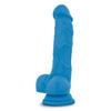 Blush Novelties Neo 7.5 inches Dual Density Cock with Balls - Model NBD-75DB - Realistic Dildo for Intense Pleasure - Neon Blue - Adult Naughty Store