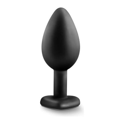 Temptasia Bling Plug Small Black - Elegant Heart-Shaped Silicone Anal Plug for Gentle Pleasure (Model No. TP-001)
