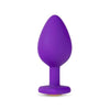 Blush Novelties Temptasia Bling Plug Medium Purple: Elegant Heart-Shaped Platinum Cured Silicone Anal Plug for Sensual Pleasure - Adult Naughty Store