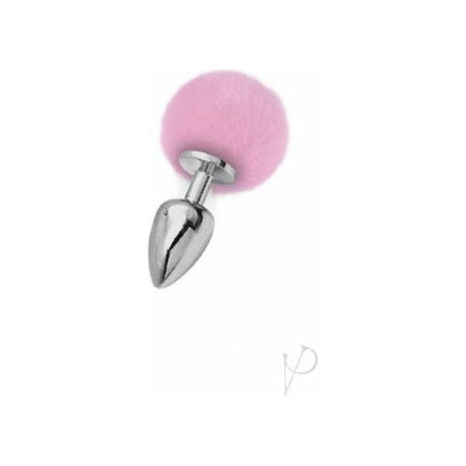 Bonnie Rotten Iris Medium Silver Butt Plug with Pink Pom Pom - Unleash Pleasure in Style!