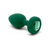 B-Vibe Vibrating Jewel Plug Emerald Green - M/L - Unleash Intense Pleasure with this Luxurious Silicone Anal Toy - Adult Naughty Store