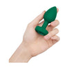 B-Vibe Vibrating Jewel Plug Emerald Green - M/L - Unleash Intense Pleasure with this Luxurious Silicone Anal Toy - Adult Naughty Store