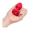 B Vibe Vibrating Heart Shaped Jewel Plug M/L Red - The Ultimate Pleasure Enhancer for Alluring Anal Adventures - Adult Naughty Store