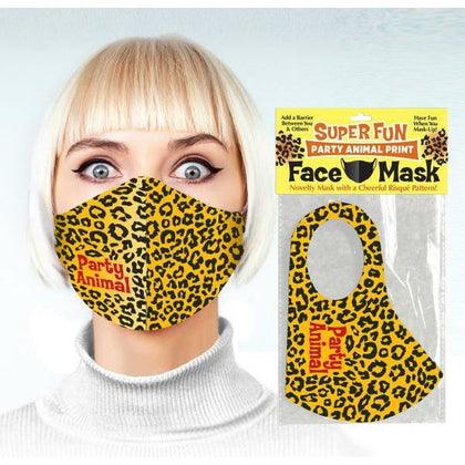 Little Genie and Candy Prints Party Animal Face Mask - Fun and Flirty Novelty Barrier Mask for All Genders - Cheeky Risqué Pattern - One Size Fits All