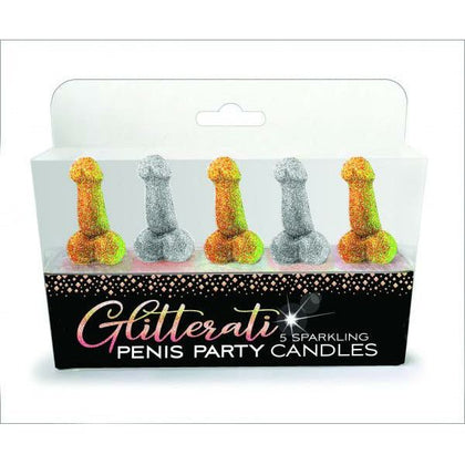 Glitterati Glitter Candles - Elegant Sparkling Penis Candle Set for Celebration - Adult Naughty Store