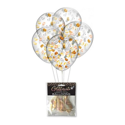Candyprints Glitterati Boobie Confetti Balloons - Fun and Flirty Metallic Breast-Shaped Party Decorations