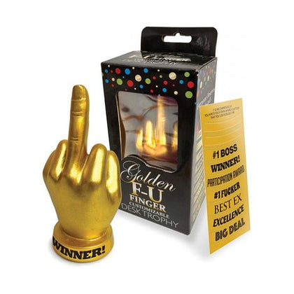 Golden F-U Finger Trophy - Candyprints Little Genie Customizable 6