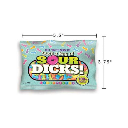 Candyprints Suck A Bag Of Sour Dicks 3 Oz fruit-flavoured Penis-Shaped Candy - Model: 2024 - Unisex Pleasure Treats - Bold Red Pack