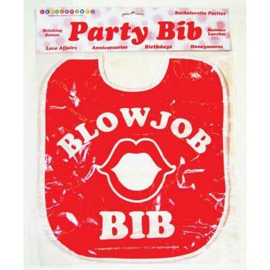 Candy Prints Blow Job Bib - Oral Pleasure Party Bib for Adults - Model BJ-001 - Unisex - Pleasure Enhancing Accessory - Red