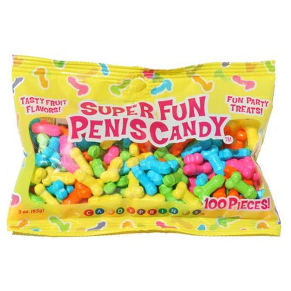 Fruit Flavored Mini Candy Penises - 100 Pieces - Super Fun 3oz Bag - Pleasure Treats for All Genders - Assorted Colors - Adult Naughty Store