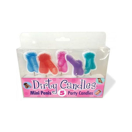 Candy Prints Naughty Delights - Set of 5 Colorful Penis Candles for Sensual Cake Decorations