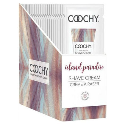 Coochy Shave Cream Island Paradise Foil 15ml 24pc Display

Introducing the Luxurious Classic Erotica Coochy Island Paradise Shave Cream - The Ultimate Smooth Shaving Experience for All Genders, Designed for Effortless Glide and Sensational Comfort