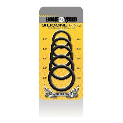 Boneyard Silicone Ring 5 Piece Kit Black - Premium Cock Rings for Endless Pleasure and Comfort - Adult Naughty Store