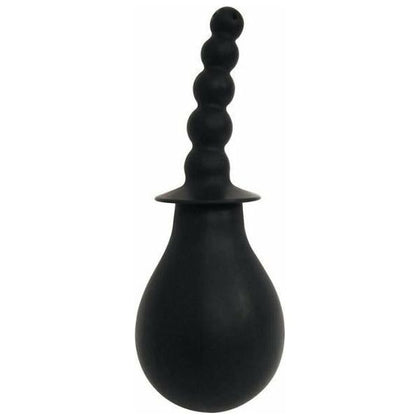 Curve Novelties Rooster Tail Cleaner Rippled Black Anal Douche - Model RT-1001B - Unisex Anal Hygiene and Pleasure - Sleek and Hygienic Silicone - 8 oz Reservoir - Phthalate and Latex Free - Adult Naughty Store