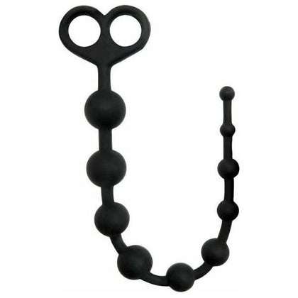 Curve Novelties Rooster Perfect 10 Black Silicone Anal Beads - Model RPN-001 - For Men and Women - Intense Pleasure - Black