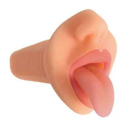 Introducing the SensaToys Mistress Courtney Vanilla Beige Deep Throat Mouth Stroker - Model SC-1001: A Sensational Pleasure Experience for Him! - Adult Naughty Store