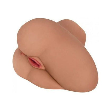 Introducing the Sensation Pleasure Co. Alexis Vibrating Side Saddle Butt Latte Tan - Model A1.1 - For Men - Anal Stroker with 10 Functions - Adult Naughty Store