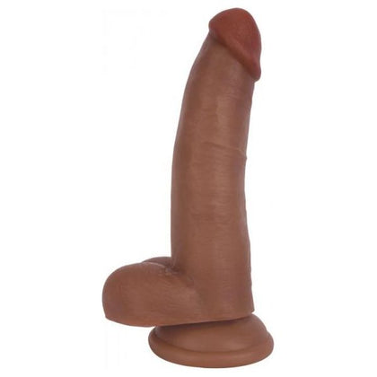 Curve Novelties Jock Bareskin 8in Latte Dildo with Balls - Realistic Medium Skin Tone Pleasure Toy - Adult Naughty Store