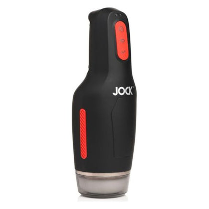 Introducing the Jock 15X Sucking & Vibrating Masturbator: A Luxurious White Rechargeable Stroker (Model: CN-09-0948-01) for Men's Pleasure