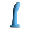 Simply Sweet Ribbed Silicone Dildo Blue - CN-11-0413-48: A Sensational Pleasure Toy for All Genders and Mind-Blowing Stimulation - Adult Naughty Store