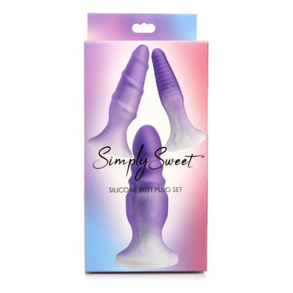 Simply Sweet Silicone Butt Plug Set Purple - CN-11-0425-38 Anal Trainer Kit for Couples