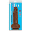 Curve Novelties Thinz 7-Inch Slim Dong with Balls - Model T7-SD-CH - Unisex - Satisfying Anal and Vaginal Pleasure - Chocolate Brown