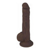Curve Toys Fleshstixxx 9in Silicone Dildo with Balls - Model FS-9001 - Chocolate Brown - For Ultimate Pleasure and Sensual Satisfaction
