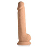 Curve Toys Fleshstixxx 10in Silicone Dildo with Balls - Latte - The Ultimate Bendable Pleasure Experience