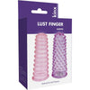 Kinx Lust Finger Sleeves 2 Pack - Clit-Stimulating Finger Sleeves for Intense Pleasure - Pink Ribbed and Purple Nubby - For Women - Enhance Your Sensual Experience