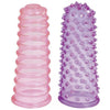 Kinx Lust Finger Sleeves 2 Pack - Clit-Stimulating Finger Sleeves for Intense Pleasure - Pink Ribbed and Purple Nubby - For Women - Enhance Your Sensual Experience