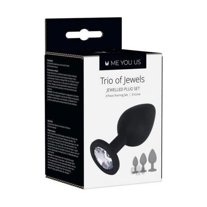 Introducing the Me You Us Trio Of Jewels Black - 3 Sizes Silicone Anal Plug Set for Men and Women