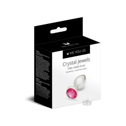 Introducing the Myu Crystal Jewels Large Pink Aluminium Butt Plug - Model CJL-PNK-01 for Anal & Vaginal Pleasure - Exquisite Luxury and Elegance