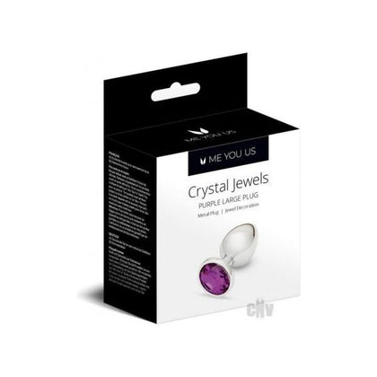 Me You Us Crystal Jewels Large Purple Aluminium Butt Plug - Model CRYS-001 - Unisex Anal and Vaginal Pleasure - Purple - Adult Naughty Store