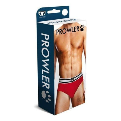 Prowler Red-White Open Brief SM: Sensational Men's Backless Lingerie - Model PRWLR-001 - Unleash Your Inner Beast in Style - Size SM - Adult Naughty Store