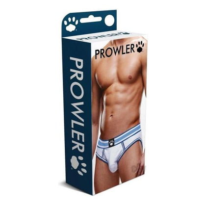 Prowler Men's White/Blue Open Backless Brief XL - Model PBWOB-XL - For Sensual Rear Exposure