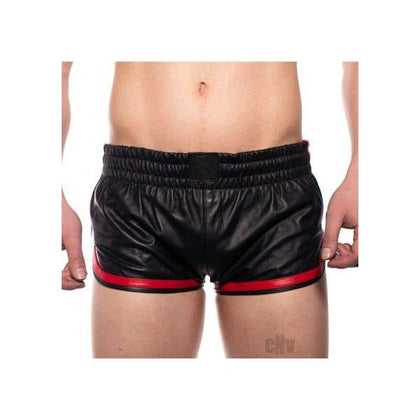 Prowler Red Leather Sport Shorts - Model XR-7X: Unleash Your Confidence with these Seductive Leather Sport Shorts for Men - Adult Naughty Store