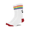 Prowler Pride Socks - Unisex White and Rainbow Striped Athletic Crew Socks (Model PP-001) - Size Range UK 3-12 - Adult Naughty Store