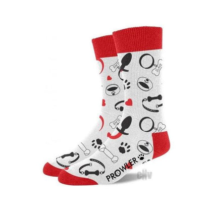 Prowler Puppie Unisex White/Black Lingerie Socks - Model PP-001, Pleasure for Your Feet, Size Range XS-XXL - Adult Naughty Store