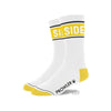 Prowler Unisex White and Yellow Side Socks - Model PS-001 - Enhance Your Sensual Experience with These Comfortable Pleasure Socks - One Size Fits All - Adult Naughty Store