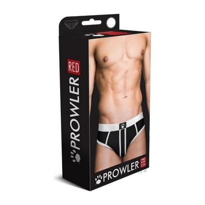 Prowler RED Ass-less Brief White Medium - Men's Sexy Open Back Underwear for Intimate Pleasure - Model PRD-ABW-MD - Adult Naughty Store